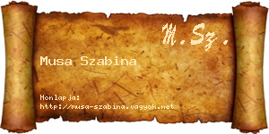 Musa Szabina névjegykártya