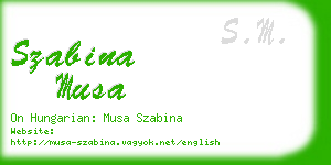 szabina musa business card